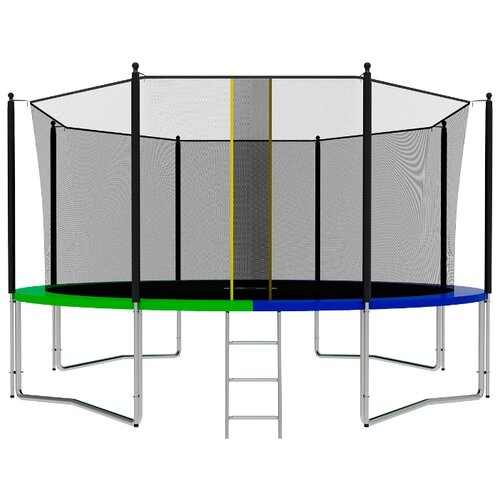 фото Каркасный батут swollen classic 14 ft 427х427х259 см синий/зеленый