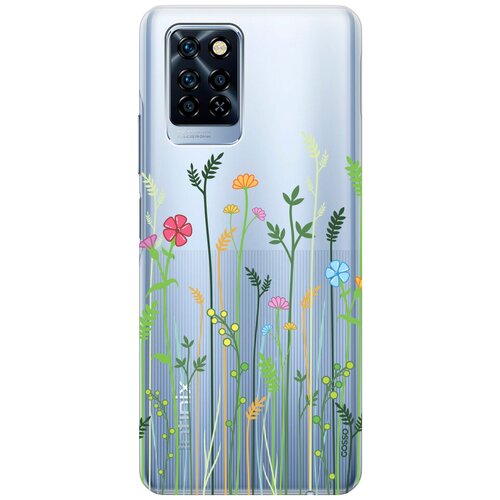 Силиконовый чехол на Infinix Note 10 Pro NFC / Инфиникс Нот 10 Про с 3D принтом Flowers and Fern прозрачный матовый чехол unicorns and candies для infinix note 10 pro nfc инфиникс нот 10 про с 3d эффектом черный