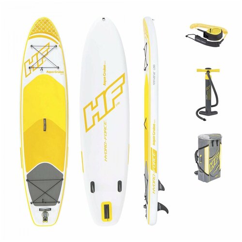 sup доска hf bestway aqua cruise 320 76 12см 110кг Cап борд надувной двухслойный HYDRO FORCE Aqua Cruise 10'6 Tech / Sup board, сапборд, доска для сап серфинга