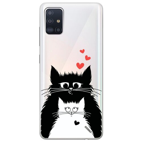фото Ультратонкий силиконовый чехол-накладка clearview 3d для samsung galaxy a51 с принтом "cats in love" gosso