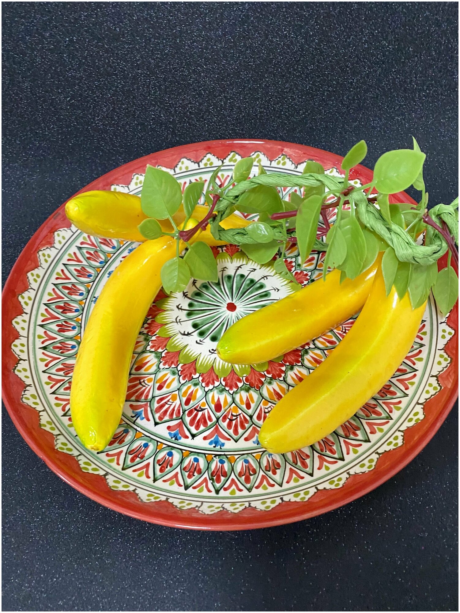 SunGrass / Искусственные фрукты для декора - банан искусственный, 4 шт на ветке / Муляж фруктов и овощей