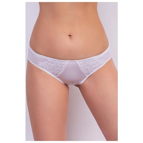 фото Milavitsa трусы слипы средней посадки с кружевом шарм, размер 102, белый