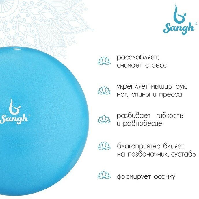Мяч для йоги Sangh, d=25 см, 100 г, цвет синий