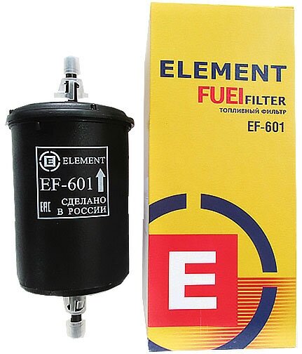 Фильтр топливный ГАЗ двсЗМЗ-405406 УМЗ-4216 УАЗ двсЗМЗ-409 пластик штуцер с клипсами ELEMENT EF601