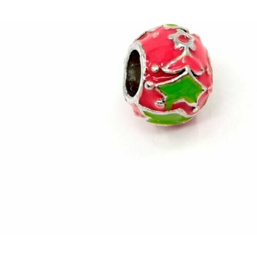 фото Handinsilver ( посеребриручку ) шарм-медальон " новый год - ёлочные игрушки " розовый (1шт)