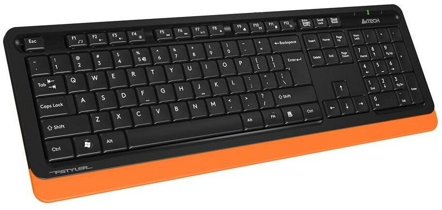 Комплект клавиатура и мышь A4TECH Fstyler FG1010 черный/оранжевый USB беспроводная (1147574) - фотография № 18