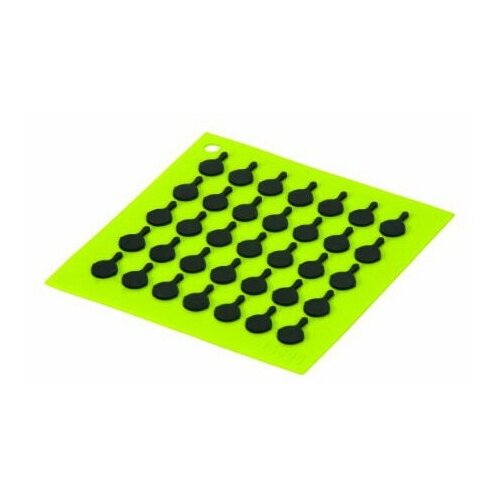 фото Коврик квадратный 17,8 х 17,8 см, силикон, зеленый с черным рисунком, lodge