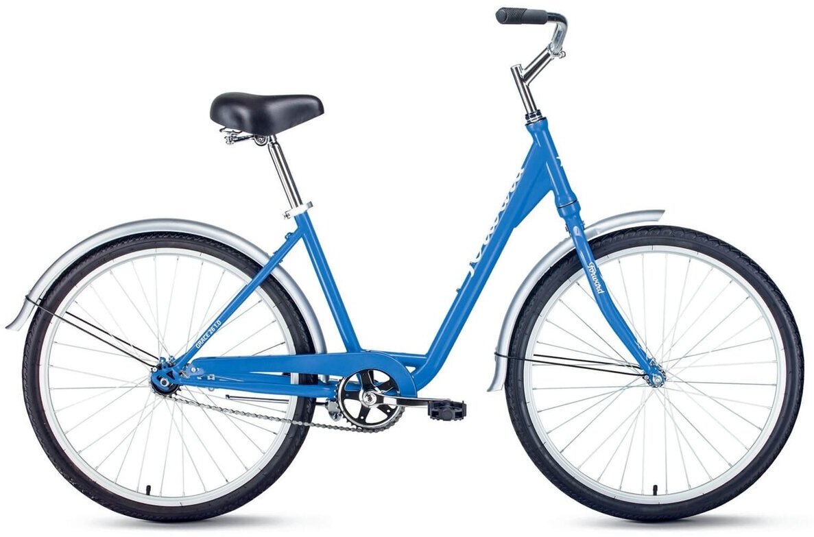 Женский велосипед Forward Grace 26 1.0 год 2022 цвет Синий-Белый ростовка 17