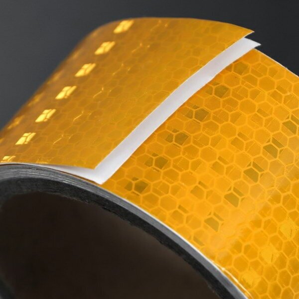 Светоотражающая лента, самоклеящаяся, желтая, 5 см x 3 м