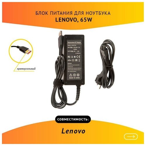 Блок питания для ноутбука Lenovo 20V 3.25A 65W USB