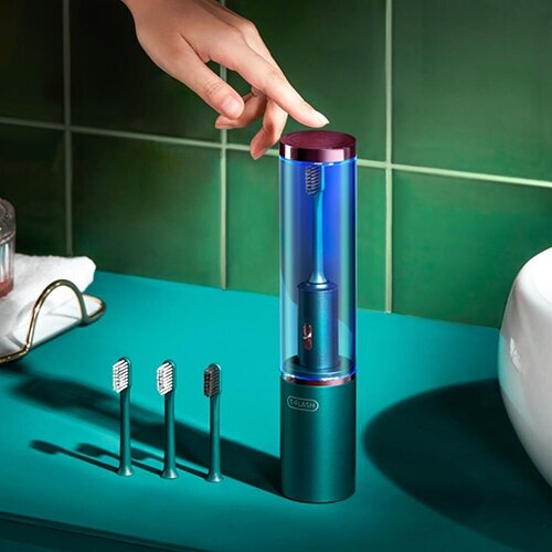 Электрическая зубная щётка со стерилизатором Xiaomi T-Flash UV Sterilization Toothbrush Green (Q-05) - фотография № 6