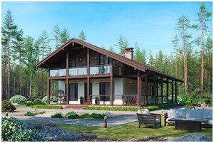 Проект <b>газобетонного</b> дома Catalog-Plans-63-39 (136,94кв. м, 11,15x8,4м, газобетон 400) жилой дом, ма