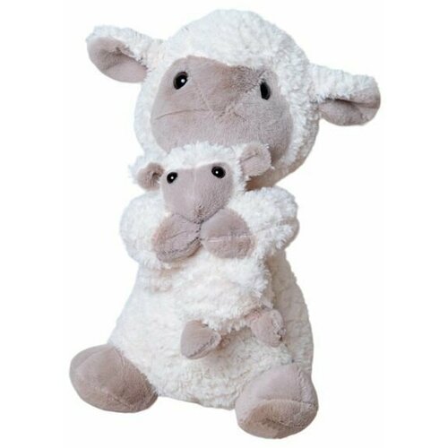 фото Мягкая игрушка овечка с детенышем, бежевая, 35 см original toys