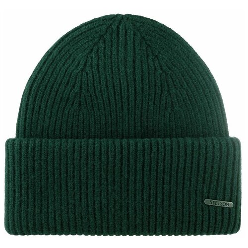 Шапка бини STETSON, размер UNI, зеленый шапка с отворотом stetson 8599354 beanie wool cashmere размер one