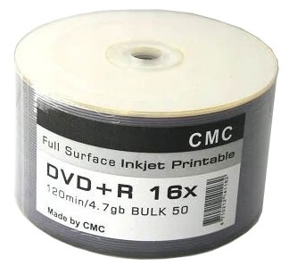 Диск DVD+R 4.7Gb 16x Bulk/50 Full lnk Print (СМС)