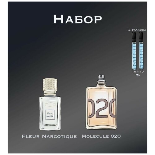 Набор Парфюм crazyDanKos Molecule 02 + Fleur Narcotique (Спрей 10+10 мл) парфюм crazydankos fleur narcotique спрей 5 мл