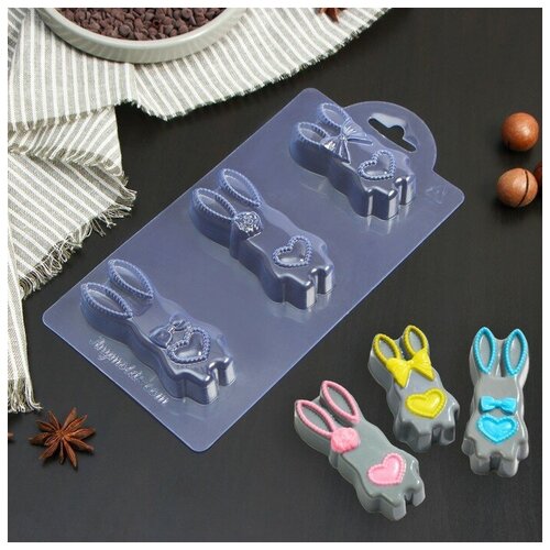 Форма для шоколада пластиковая Семья зайчат 942 см 74392 см цвет прозрачный 1599₽