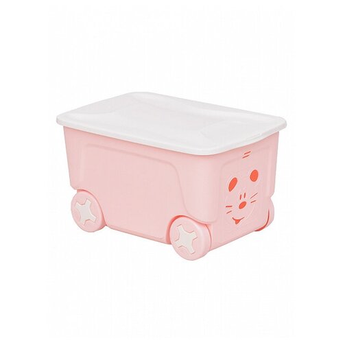 фото 1032la контейнер для игрушек little angel "cool" (колеса, 50л, розовый)
