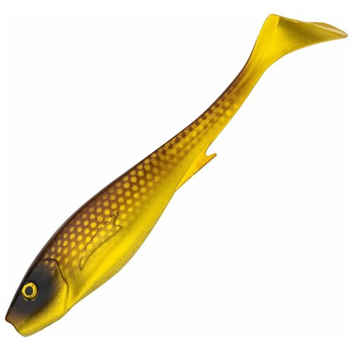 Силиконовая приманка для рыбалки Strike Pro Monkey Brute 170мм #Golddigger, виброхвост на щуку, окуня, судака