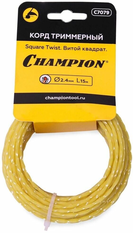 99015099802 Леска для триммеров Champion Square Twist C7079 - фотография № 2