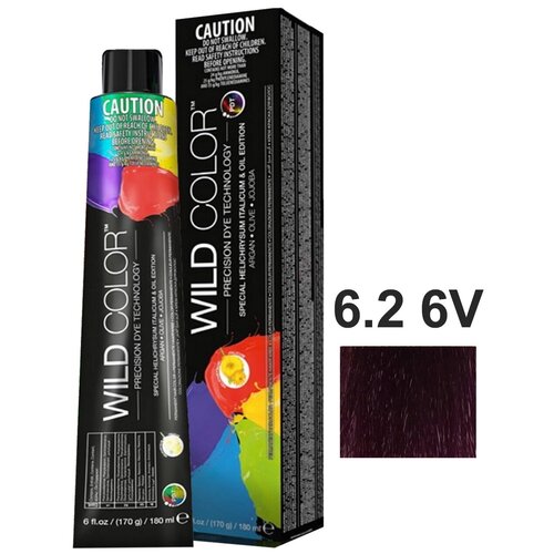 Крем-краска AMMONIA FREE для окрашивания волос WILD COLOR 6.2 6V темно-фиолетовый блондин 180 мл