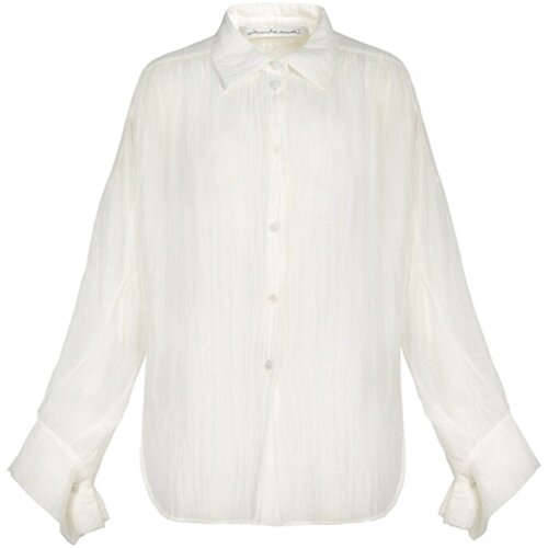 Рубашка  Alessandra Marchi, нарядный стиль, полупрозрачная, размер 42, белый
