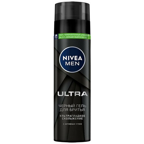 Nivea / Гель для бритья Nivea Men Ultra Черный с активным углем 200мл 1 шт гель д бритья nivea чувствит кожи 200мл