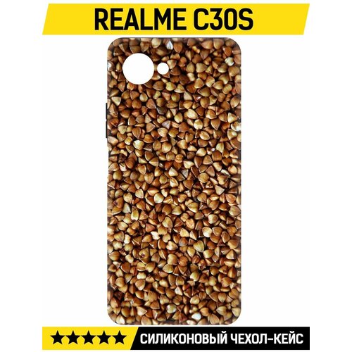 Чехол-накладка Krutoff Soft Case Гречка для Realme C30s черный