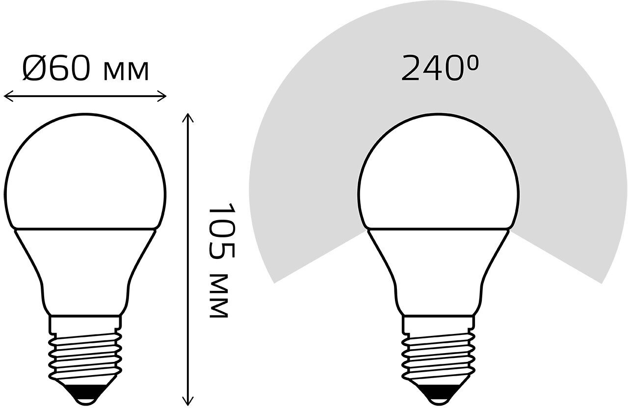 Лампочка светодиодная E27 Груша 12W теплый свет 3000К упаковка 10 шт. Gauss Elementary