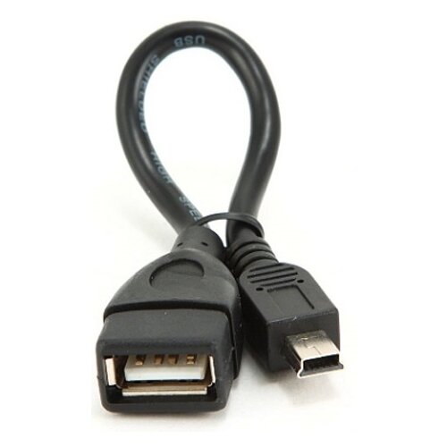Переходник/адаптер Cablexpert USB - MiniUSB (A-OTG-AFBM-002), 0.15 м, черный шнур usb af minibm 5pin 0 15м otg