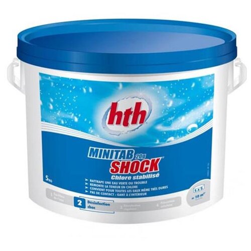 HTH, Быстрый стабилизированный хлор, MINITAB SHOCK, табл.20гр, 25кг, уп.1 стабилизированный хлор hth maхitab regular 1 2 кг