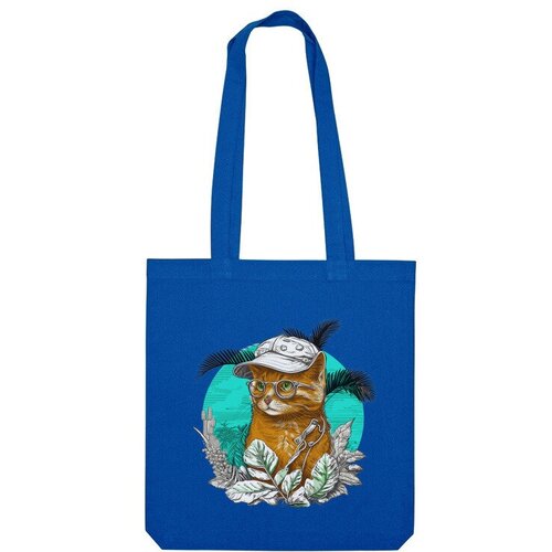 Сумка шоппер Us Basic, синий сумка кот в кепке пляжный бездельник бежевый