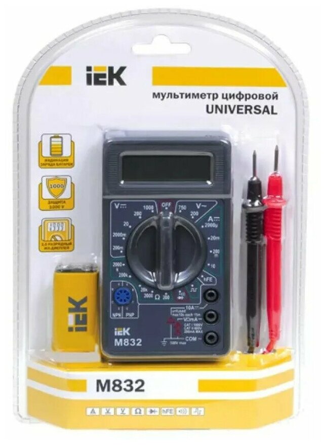 Мультиметр цифровой IEK Universal M838