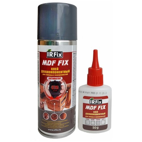 Клей irfix 2-х компонентный цианакрилатный mdf fix 250мл/50гр