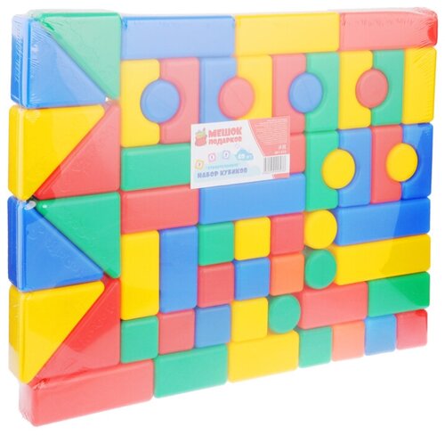 Мешок подарков Набор кубиков Строительный 60 элементов, пластик, 46 36 4см 1180362