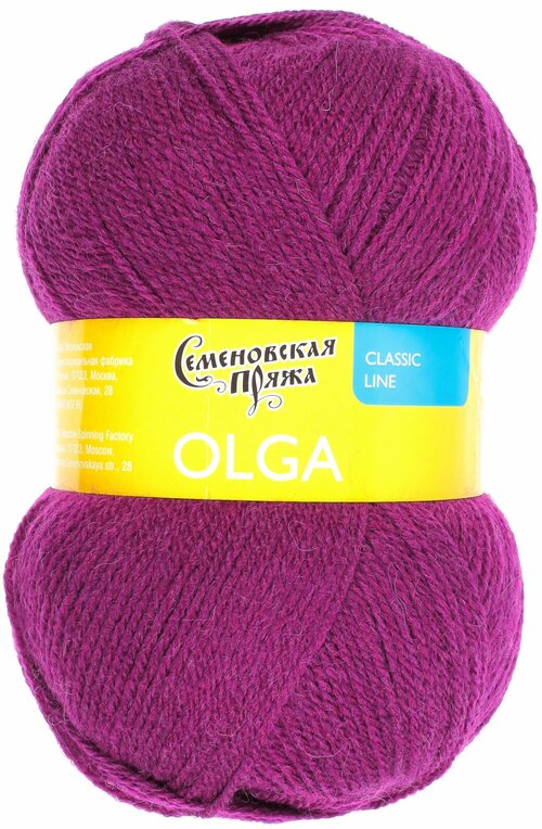 Пряжа Olga (ОльгаПШ) 50% шерсть, 50% акрил 392м/100гр (1441, т. орхидея)