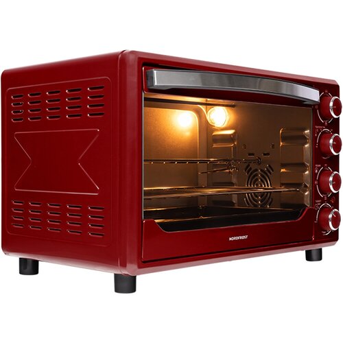 Мини-печь NORDFROST RC 350 R настольная духовка 1600 Вт 35л конвекция гриль таймер до 120 минут 3 режима нагрева красный 800000₽