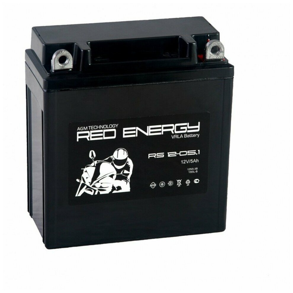 Аккумулятор Red Energy RS-1205.1 для мототехники (12В 5Ач / 12V 5Ah / стартерный ток 65А) 12N5-3B YB5L-B