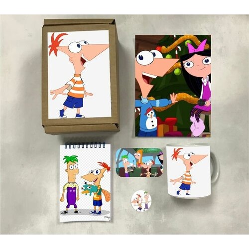 значок виниловый безликий Бокс Mewni-Shop принт Финес и Ферб, Phineas and Ferb - 0001