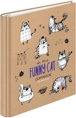 Тетрадь на кольцах 120л, А5 ArtSpace "Рисунки. Funny cats" (клетка, твердый картон 7Бц) глянцевая ламинация (ТК120_39526)