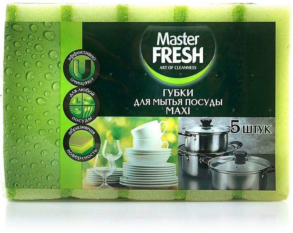 Губка для мытья посуды Master Fresh Maxi 5шт ТСИН ЭСТ ТРЕЙД - фото №9