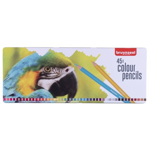 фото Набор цветных карандашей bruynzeel "попугаи" 45цв в металл. кор. royal talens
