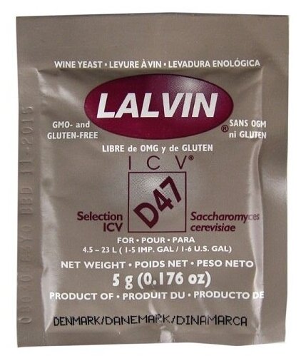 Дрожжи винные LALVIN ICV D-47 5 гр