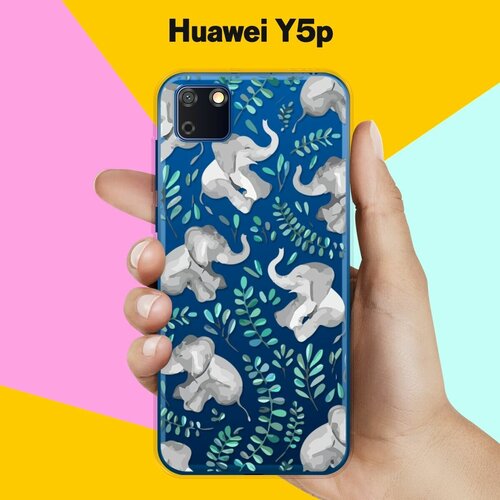 Силиконовый чехол Узор из слонов на Huawei Y5p силиконовый чехол узор из сердец на huawei y5p