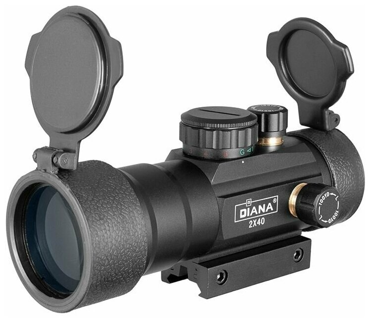 Коллиматорный оптический прицел (коллиматор) DIANA 2X40 с маркером на ласточкин хвост 13/20мм. Для страйкбольного, пневматического оружия