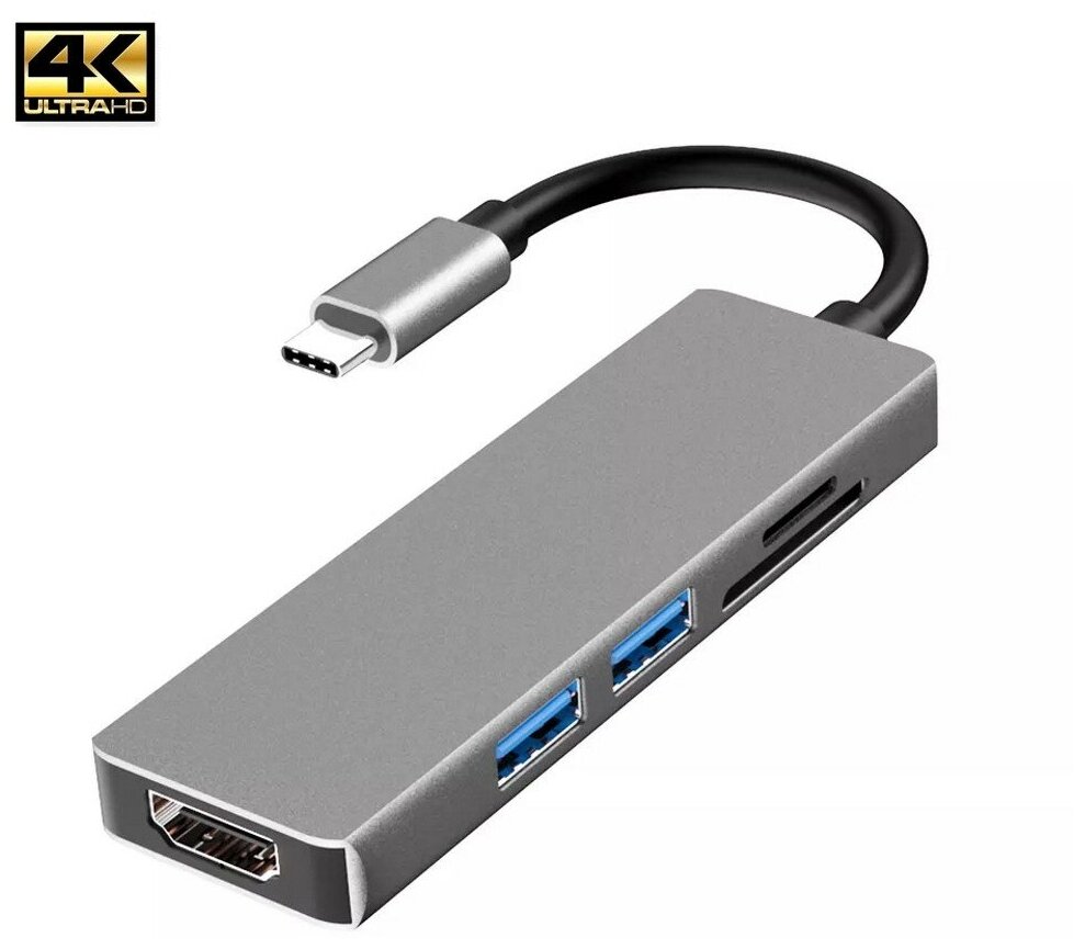 Видеоадаптер 4K USB 3.1 Type-C -> HDMI+2xUSB 3.0+картридер | ORIENT C099