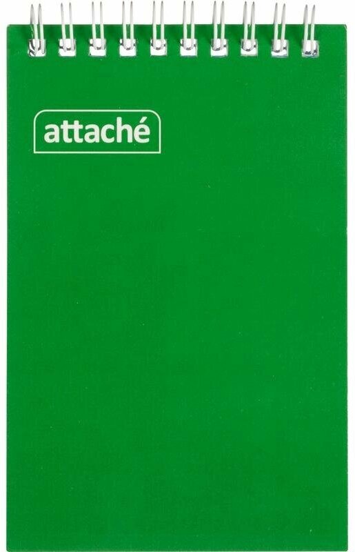 Блокнот Attache 60 листов темно-зеленый в клетку на спирали 105х145 мм, 1441823
