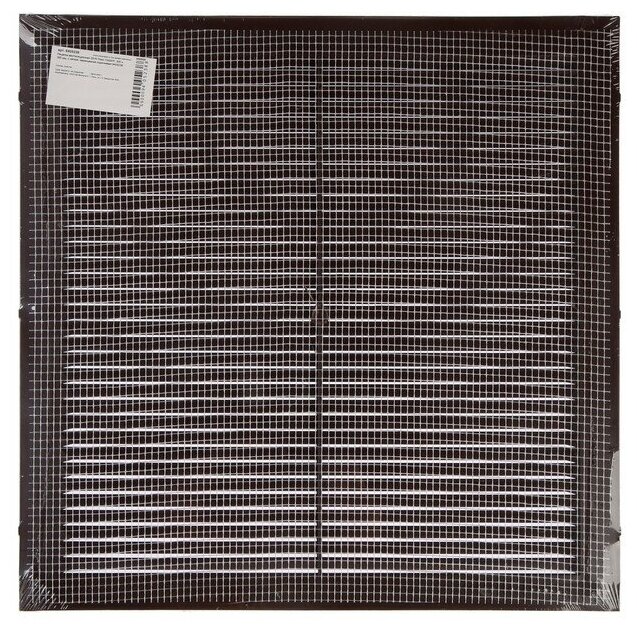 ZEIN Решетка вентиляционная ZEIN Люкс Л300КР, 300 x 300 мм, с сеткой, неразъемная коричневая - фотография № 4