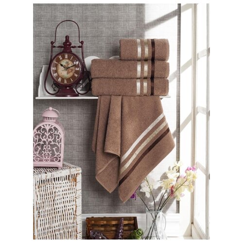 фото Набор полотенец "vevien"; арт: 8286-коричневый ; размер: набор из 4 штук meteor