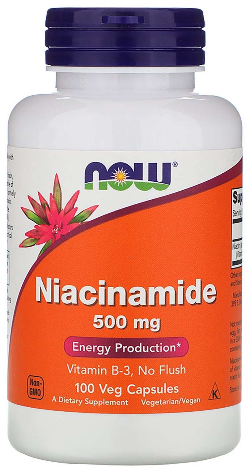 Капсулы NOW Niacinamide, 100 г, 500 мг, 100 шт.